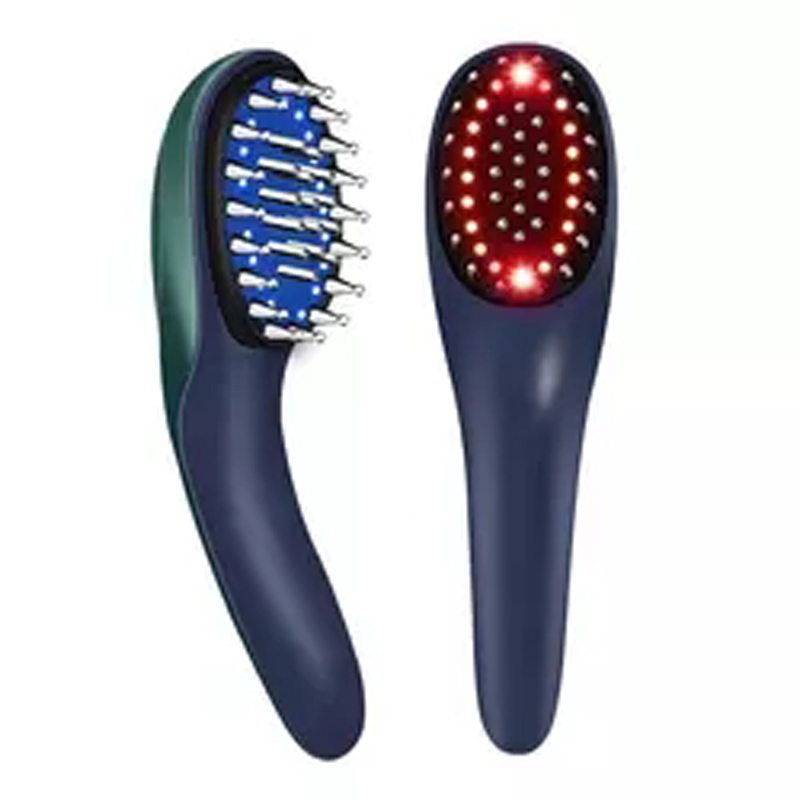 Haargroei kam elektrische laserkop hoofdhuid massage massage RF roodblauw licht anti haarverlies behandeling EMS trillings haarborstel